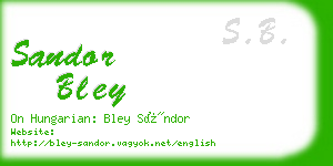 sandor bley business card